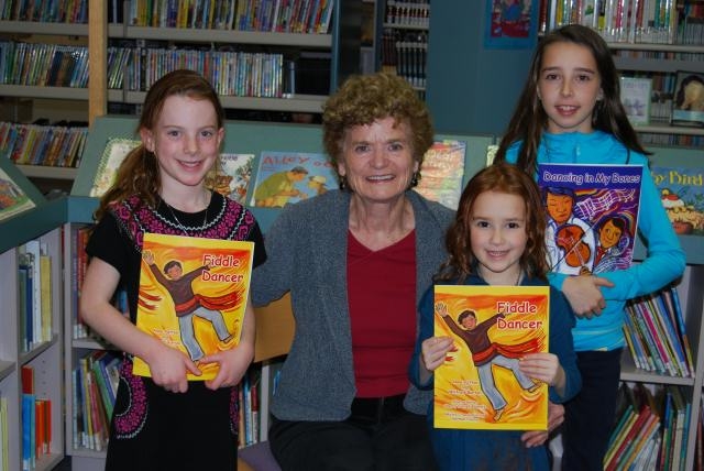 Anne Patton and friends after reading for Bookworm's Corner at George Bothwell Library in Regina