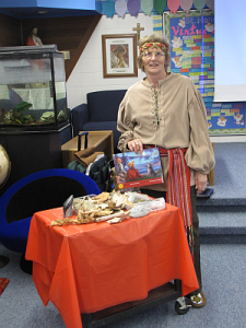 Myrna Guymer at a school reading